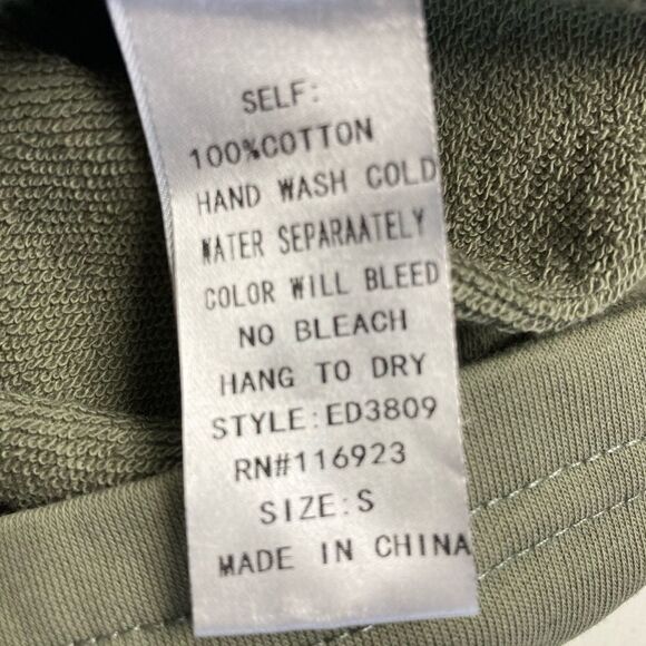 EASEL, olive green Women’s dress, Size Small long sleeves sweater cuffs pockets - Picture 4 of 9